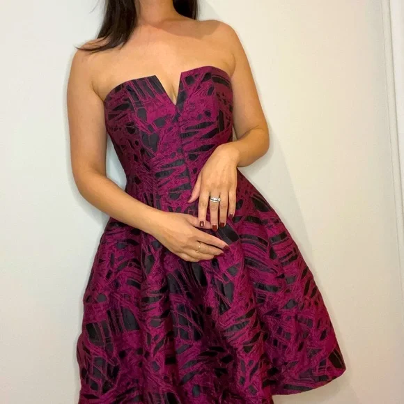 Halston Heritage | Dresses | Halston Heritage Cocktail Strapless Dress Sz 2  | Poshmark